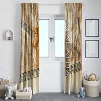 Atalanta Greek Mythology Huntress Archer Window Curtain Ancient Greek Heroine Goddess Vintage Meander Artwork