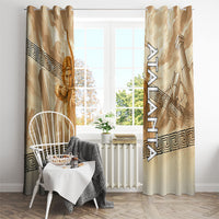Atalanta Greek Mythology Huntress Archer Window Curtain Ancient Greek Heroine Goddess Vintage Meander Artwork