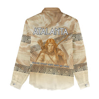 Atalanta Greek Mythology Huntress Archer Women Casual Shirt Ancient Greek Heroine Goddess Vintage Meander Artwork