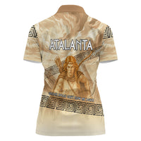 Atalanta Greek Mythology Huntress Archer Women Polo Shirt Ancient Greek Heroine Goddess Vintage Meander Artwork