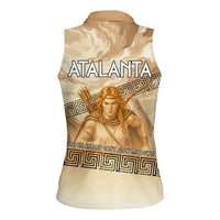 Atalanta Greek Mythology Huntress Archer Women Sleeveless Polo Shirt Ancient Greek Heroine Goddess Vintage Meander Artwork