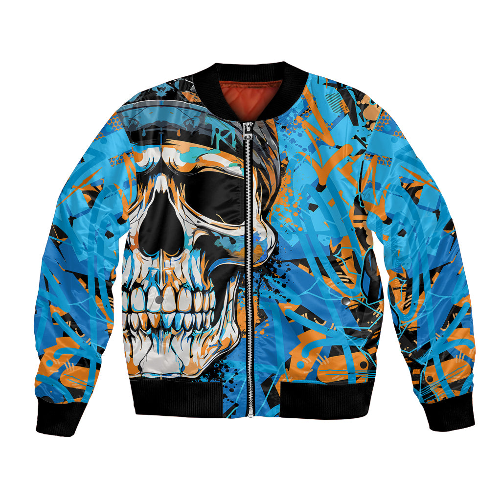 Grafity Skull Bomber Jacket Street Style Skull Colorful Abstract Art - Wonder Print Shop