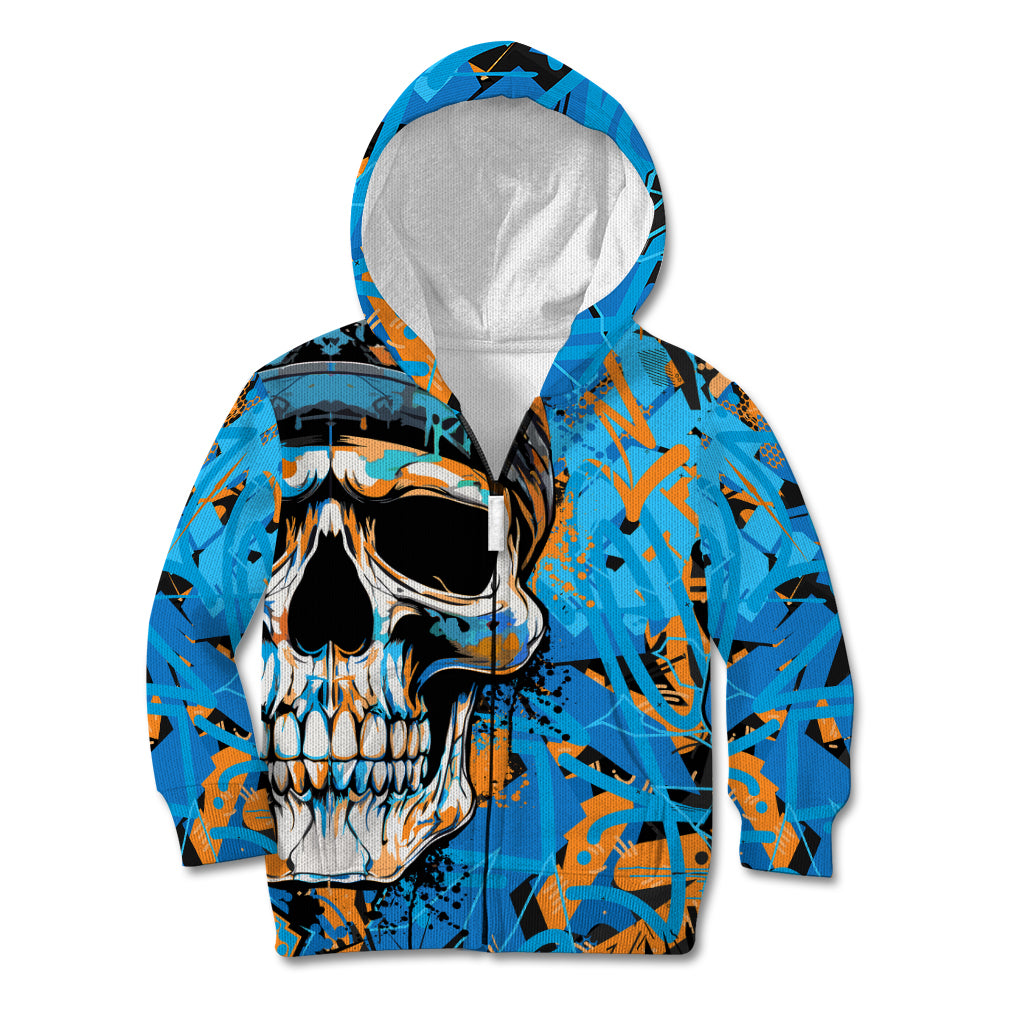 Grafity Skull Kid Hoodie Street Style Skull Colorful Abstract Art - Wonder Print Shop