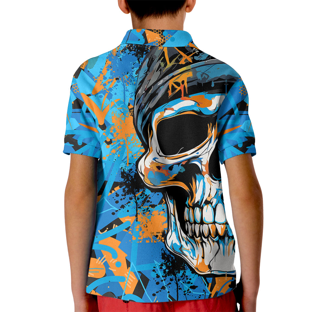 Grafity Skull Kid Polo Shirt Street Style Skull Colorful Abstract Art - Wonder Print Shop