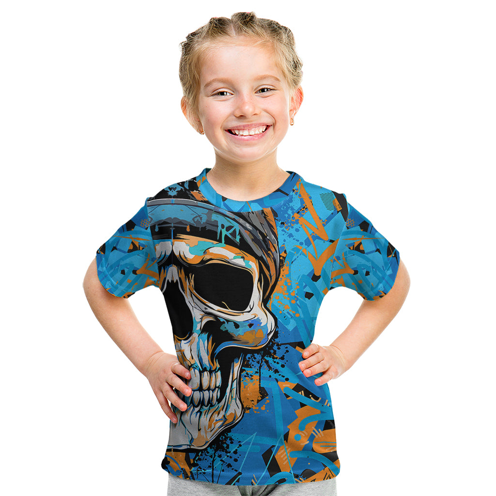 Grafity Skull Kid T Shirt Street Style Skull Colorful Abstract Art - Wonder Print Shop