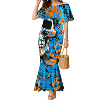 Grafity Skull Mermaid Dress Street Style Skull Colorful Abstract Art - Wonder Print Shop