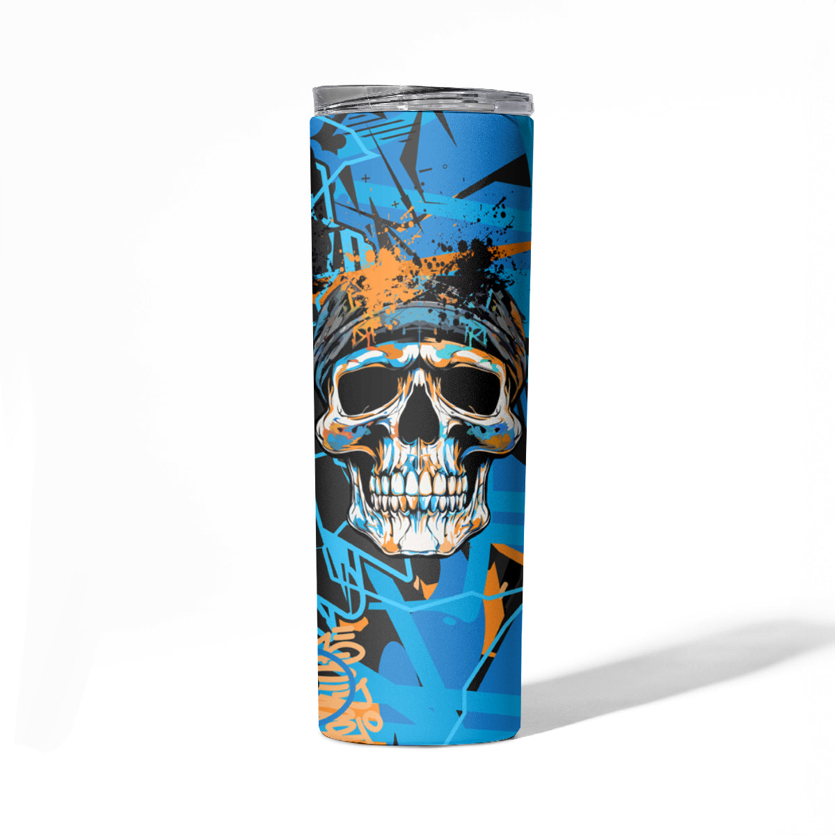 Grafity Skull Skinny Tumbler Street Style Skull Colorful Abstract Art - Wonder Print Shop