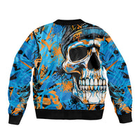 Grafity Skull Sleeve Zip Bomber Jacket Street Style Skull Colorful Abstract Art - Wonder Print Shop