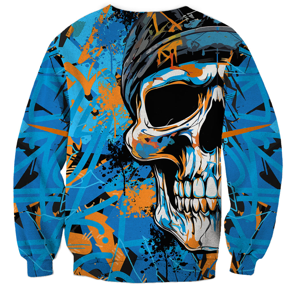 Grafity Skull Sweatshirt Street Style Skull Colorful Abstract Art - Wonder Print Shop