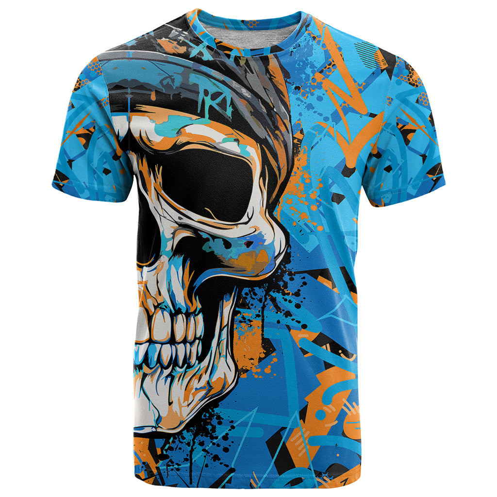 Grafity Skull T Shirt Street Style Skull Colorful Abstract Art - Wonder Print Shop