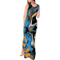 Grafity Skull Tank Maxi Dress Street Style Skull Colorful Abstract Art - Wonder Print Shop