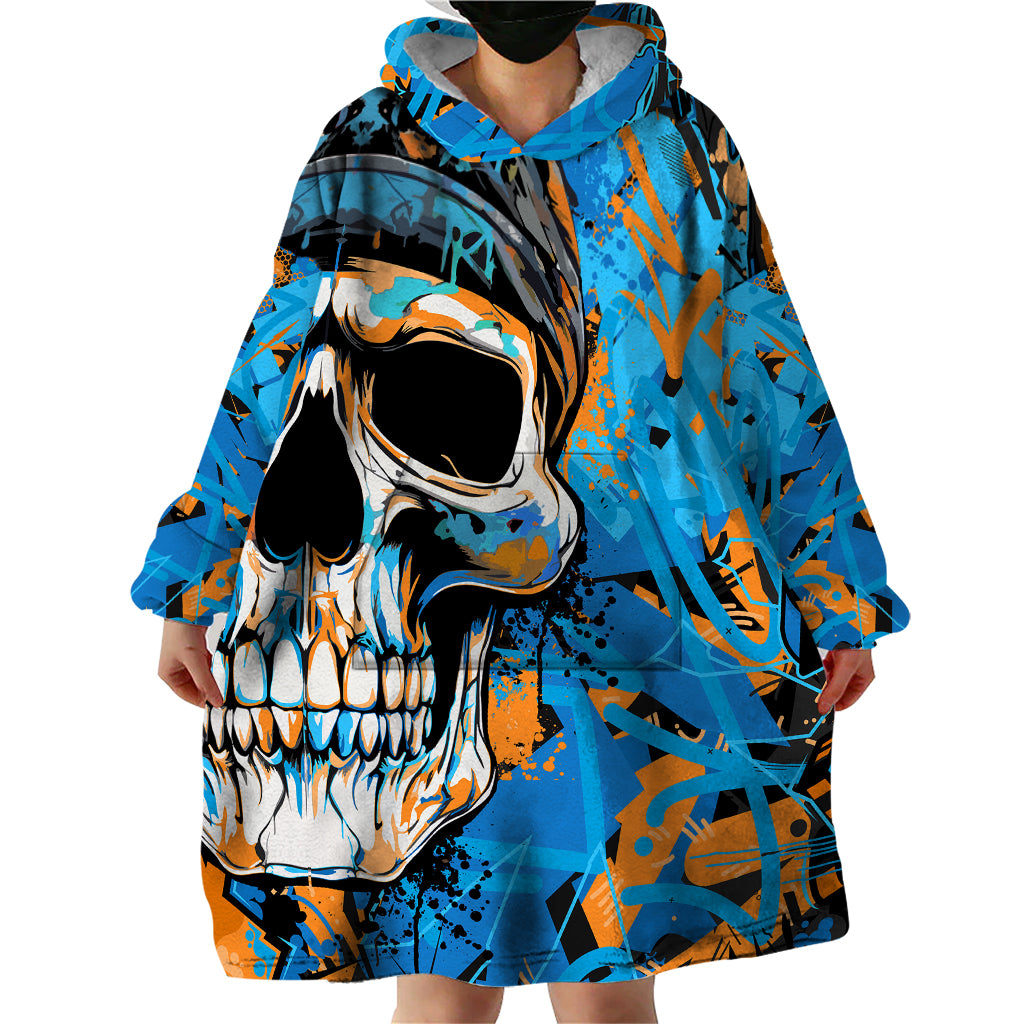 Grafity Skull Wearable Blanket Hoodie Street Style Skull Colorful Abstract Art - Wonder Print Shop