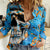 Grafity Skull Women Casual Shirt Street Style Skull Colorful Abstract Art - Wonder Print Shop