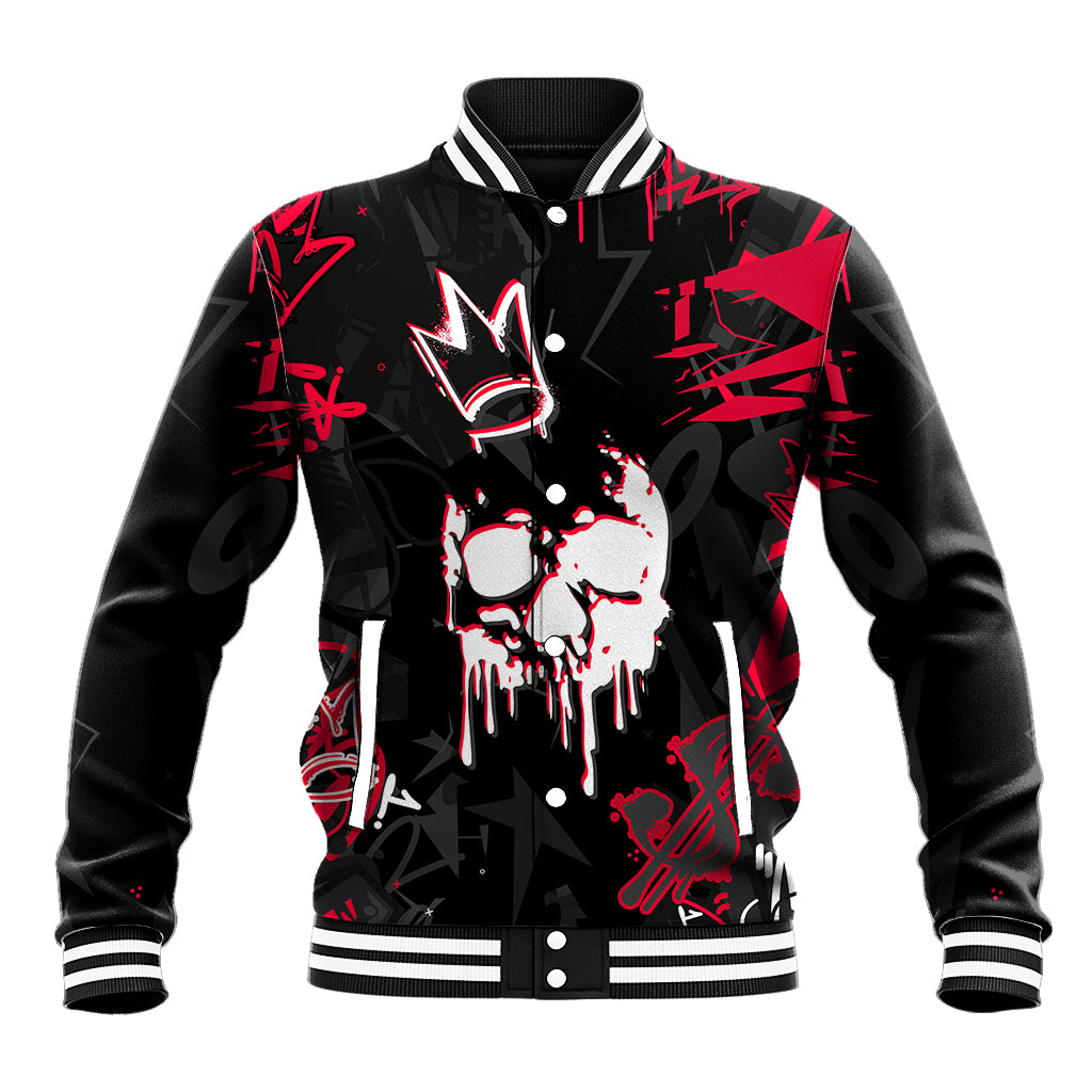 Skull Pattern Baseball Jacket The Time Is Aways Right To Do What Is Right - Wonder Print Shop