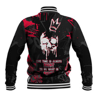Skull Pattern Baseball Jacket The Time Is Aways Right To Do What Is Right - Wonder Print Shop