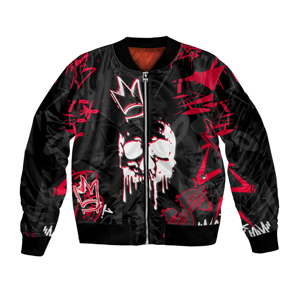 Skull Pattern Bomber Jacket The Time Is Aways Right To Do What Is Right - Wonder Print Shop
