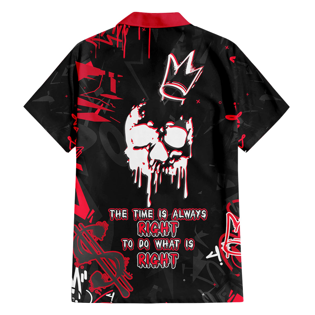 Skull Pattern Family Matching Summer Maxi Dress and Hawaiian Shirt The Time Is Aways Right To Do What Is Right - Wonder Print Shop