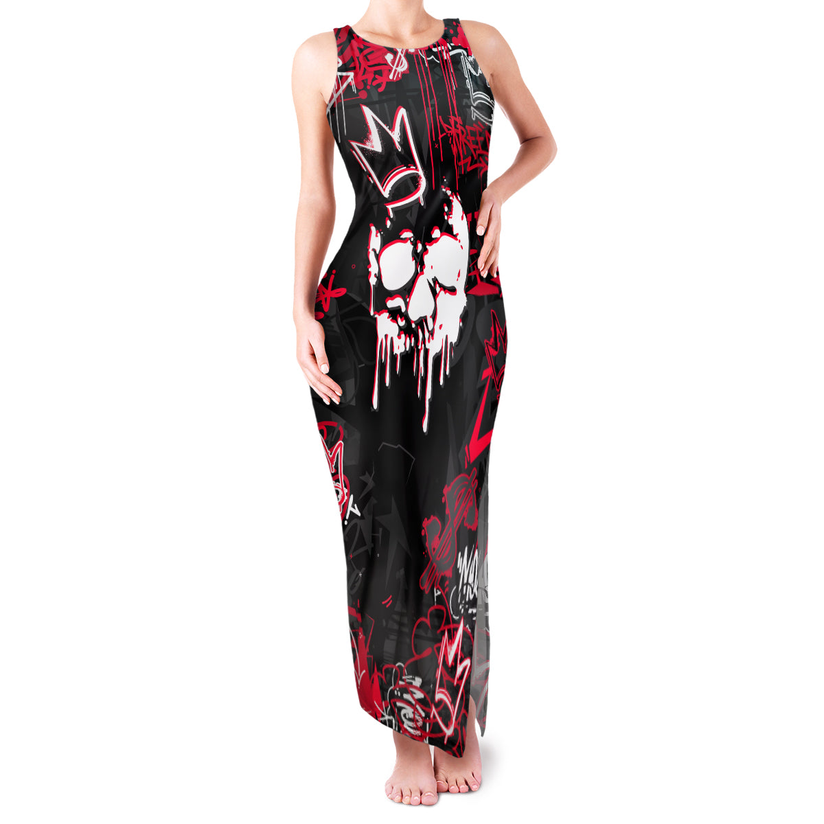 Skull Pattern Family Matching Tank Maxi Dress and Hawaiian Shirt The Time Is Aways Right To Do What Is Right - Wonder Print Shop