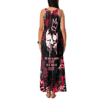 Skull Pattern Family Matching Tank Maxi Dress and Hawaiian Shirt The Time Is Aways Right To Do What Is Right - Wonder Print Shop