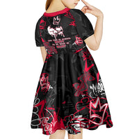 Skull Pattern Kid Short Sleeve Dress The Time Is Aways Right To Do What Is Right - Wonder Print Shop