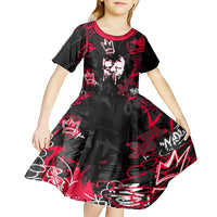 Skull Pattern Kid Short Sleeve Dress The Time Is Aways Right To Do What Is Right - Wonder Print Shop