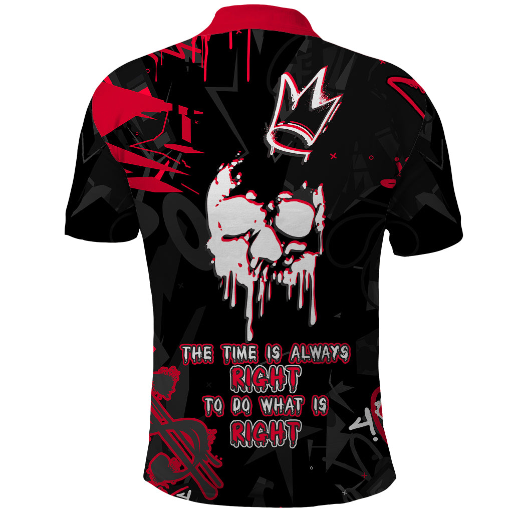 Skull Pattern Polo Shirt The Time Is Aways Right To Do What Is Right - Wonder Print Shop