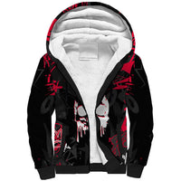 Skull Pattern Sherpa Hoodie The Time Is Aways Right To Do What Is Right - Wonder Print Shop