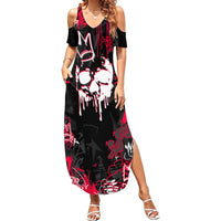 Skull Pattern Summer Maxi Dress The Time Is Aways Right To Do What Is Right - Wonder Print Shop
