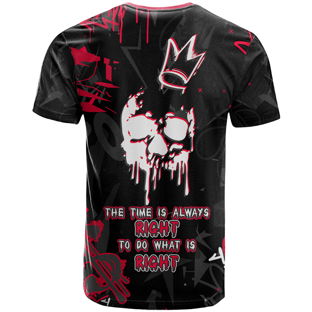 Skull Pattern T Shirt The Time Is Aways Right To Do What Is Right - Wonder Print Shop