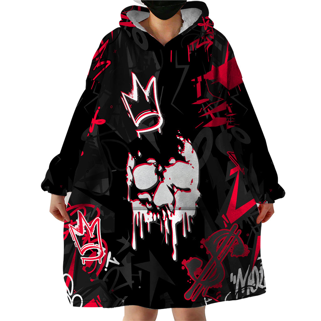 Skull Pattern Wearable Blanket Hoodie The Time Is Aways Right To Do What Is Right - Wonder Print Shop