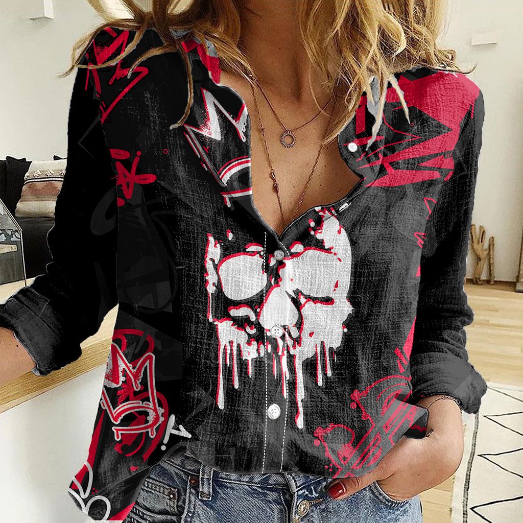 Skull Pattern Women Casual Shirt The Time Is Aways Right To Do What Is Right - Wonder Print Shop