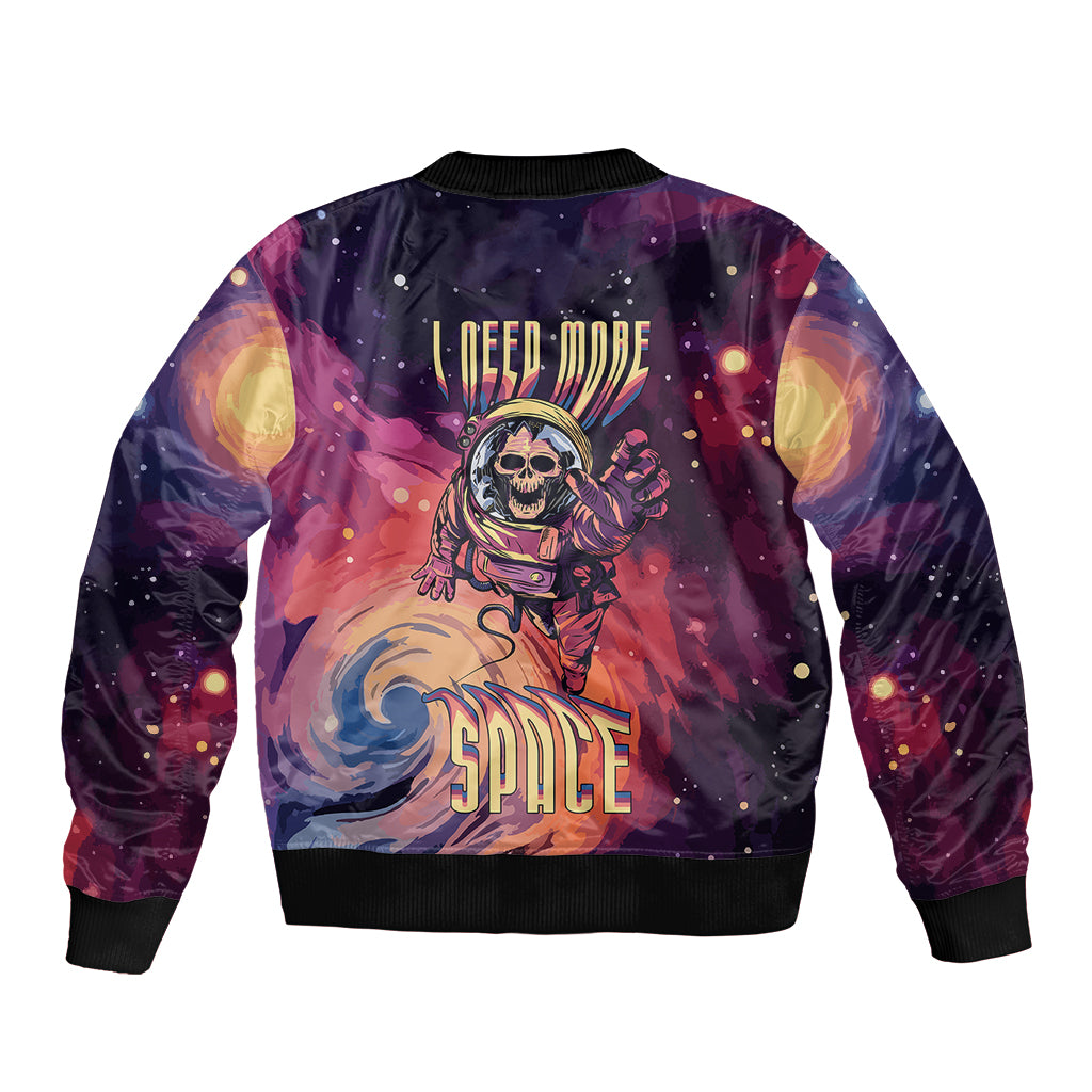 Skull Bomber Jacket I Need More Space Cosmic Style - Wonder Print Shop