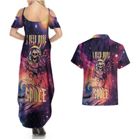 Skull Couples Matching Summer Maxi Dress and Hawaiian Shirt I Need More Space Cosmic Style - Wonder Print Shop
