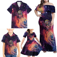 Skull Family Matching Off Shoulder Maxi Dress and Hawaiian Shirt I Need More Space Cosmic Style - Wonder Print Shop