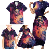 Skull Family Matching Short Sleeve Bodycon Dress and Hawaiian Shirt I Need More Space Cosmic Style - Wonder Print Shop