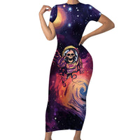 Skull Family Matching Short Sleeve Bodycon Dress and Hawaiian Shirt I Need More Space Cosmic Style - Wonder Print Shop