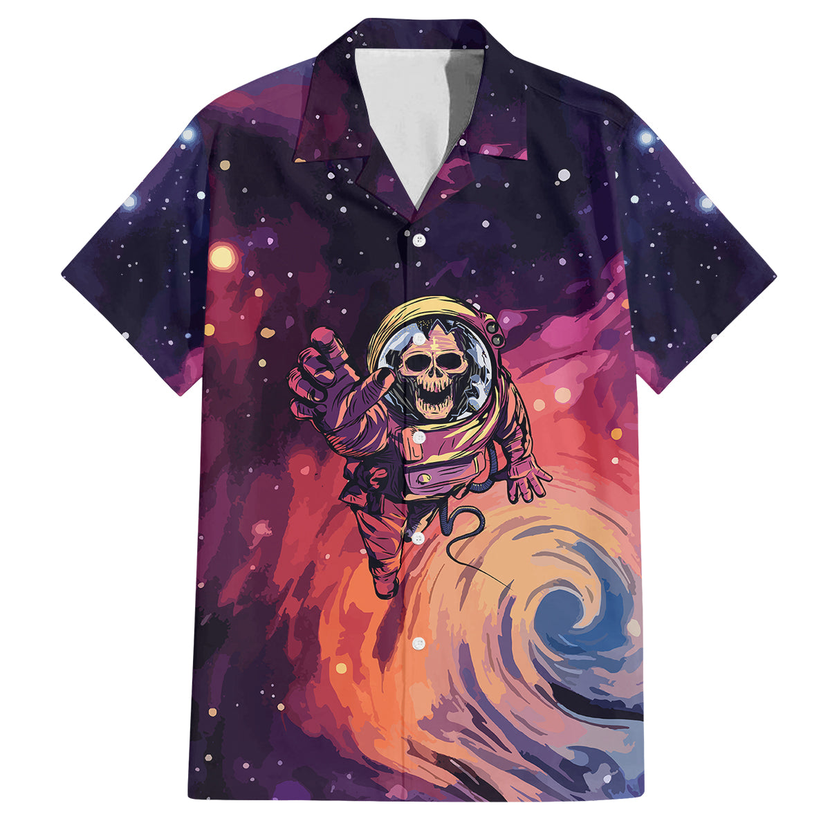 Skull Family Matching Summer Maxi Dress and Hawaiian Shirt I Need More Space Cosmic Style - Wonder Print Shop
