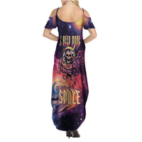 Skull Family Matching Summer Maxi Dress and Hawaiian Shirt I Need More Space Cosmic Style - Wonder Print Shop