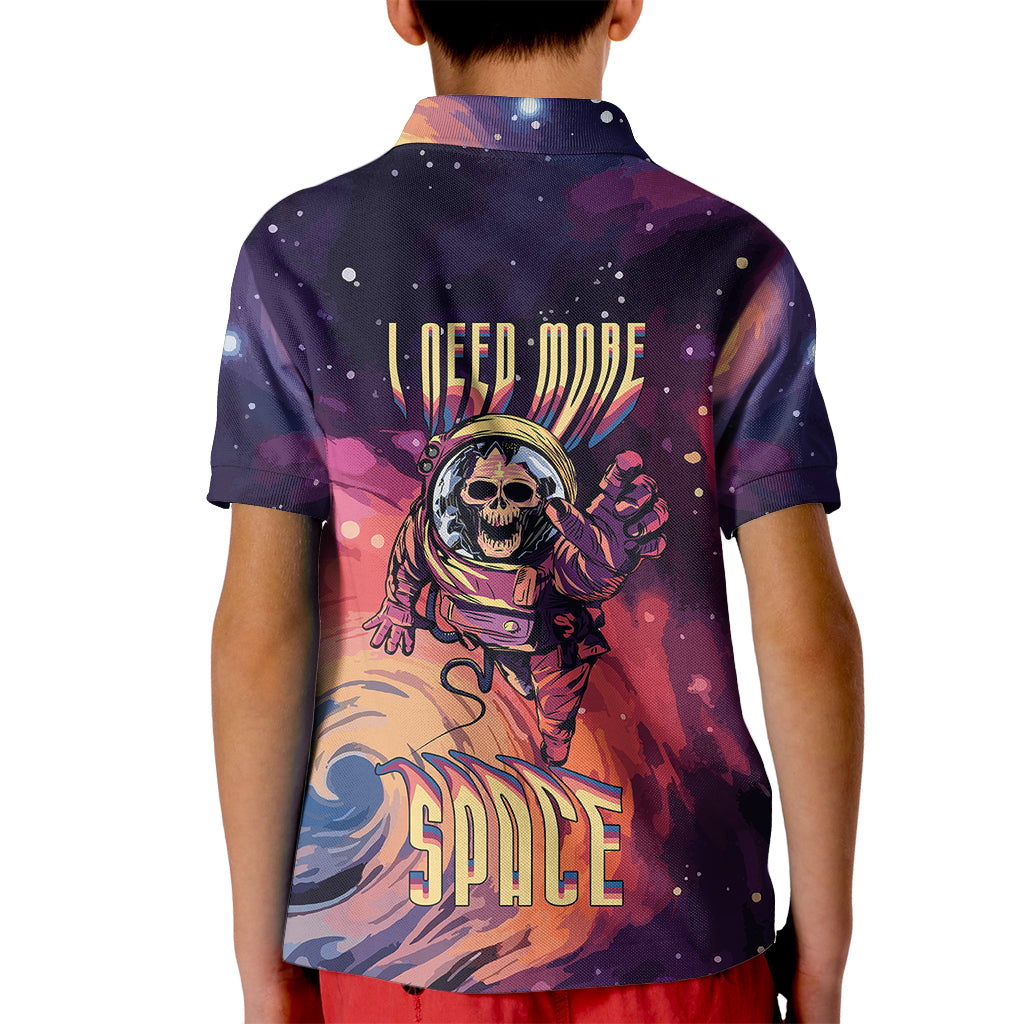 Skull Kid Polo Shirt I Need More Space Cosmic Style - Wonder Print Shop