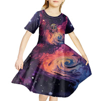 Skull Kid Short Sleeve Dress I Need More Space Cosmic Style - Wonder Print Shop