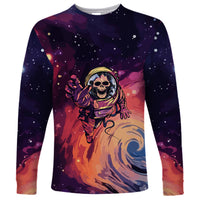 Skull Long Sleeve Shirt I Need More Space Cosmic Style - Wonder Print Shop