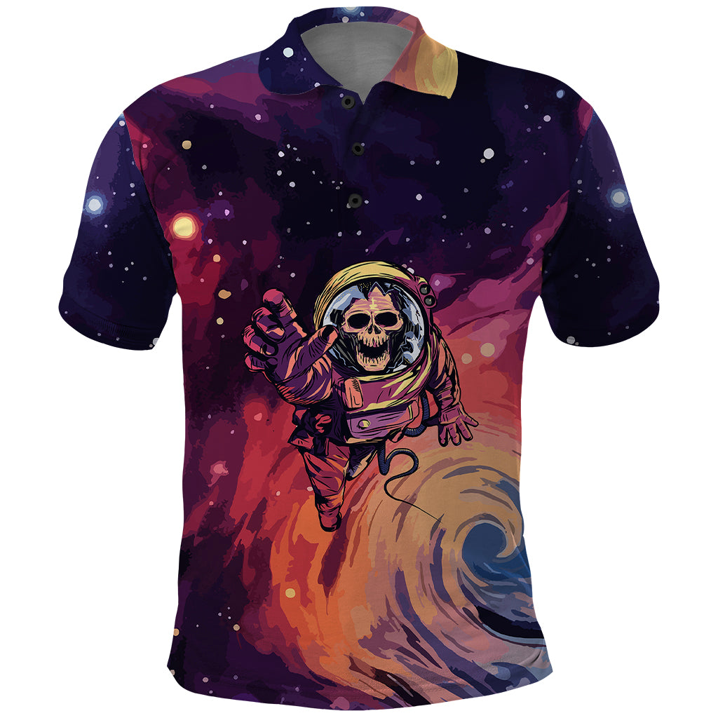 Skull Polo Shirt I Need More Space Cosmic Style - Wonder Print Shop