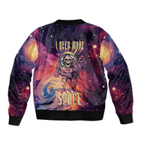 Skull Sleeve Zip Bomber Jacket I Need More Space Cosmic Style - Wonder Print Shop