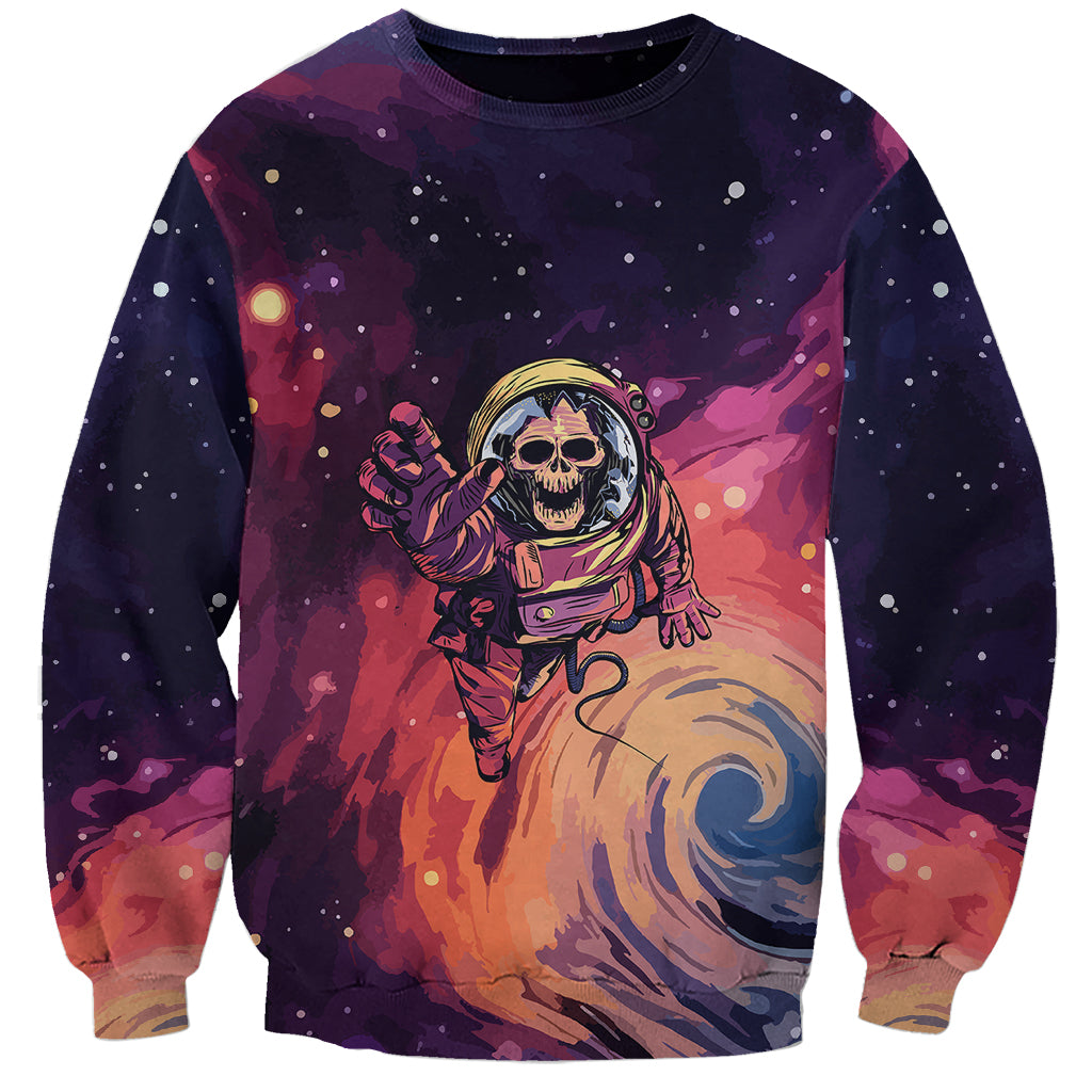 Skull Sweatshirt I Need More Space Cosmic Style - Wonder Print Shop