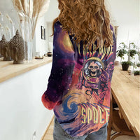 Skull Women Casual Shirt I Need More Space Cosmic Style - Wonder Print Shop