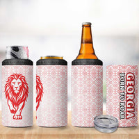 Georgia Flag 4 in 1 Can Cooler Tumbler with Born to Roar with Red Lion and National Symbols - Wonder Print Shop