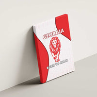 Georgia Flag Canvas Wall Art with Born to Roar with Red Lion and National Symbols - Wonder Print Shop