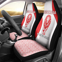 Georgia Flag Car Seat Cover with Born to Roar with Red Lion and National Symbols - Wonder Print Shop