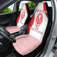 Georgia Flag Car Seat Cover with Born to Roar with Red Lion and National Symbols - Wonder Print Shop