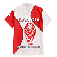 Georgia Flag Family Matching Mermaid Dress and Hawaiian Shirt with Born to Roar with Red Lion and National Symbols - Wonder Print Shop